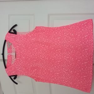 Banana Republic sleeveless neon pink animal print top